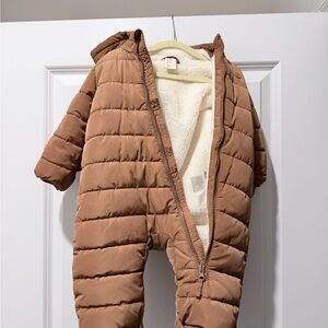 H&M Warm Brown Quilted Kids Footie